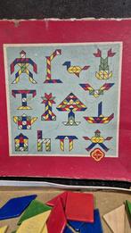 Vintage OKWA tangram mozaiek doos, houten stukken. 5A12, Tweedehands verkoop, Tweedehands verkoop, Gebruikt, Ophalen of Verzenden