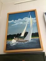 Schilderij Zeilboot, onbekende kunstenaar, Antiek en Kunst, Kunst | Schilderijen | Klassiek, Ophalen of Verzenden