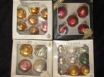 Oude kerstballen met decor in doos, Diversen, Ophalen of Verzenden, Gebruikt