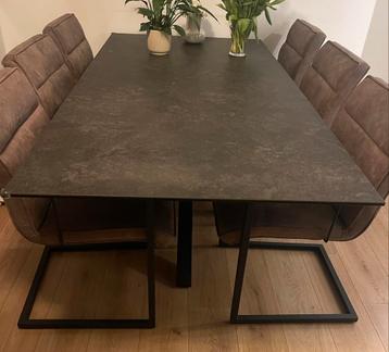 Eettafel Holcot 200 x 100 CM zwart/mat > nu INCL stoelen beschikbaar voor biedingen