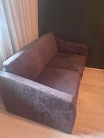 Grijze suède bank - 135 cm breed, Ophalen, Gebruikt, Tweepersoons, 75 tot 100 cm