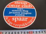 sticker steun onze club ROXY Samson Shag Javaanse Jongens, Ophalen, Zo goed als nieuw