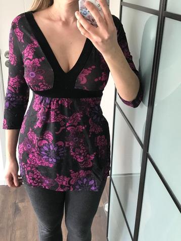 Nieuwe AMISU tuniek top paars fuchsia kimonomodel maat L beschikbaar voor biedingen