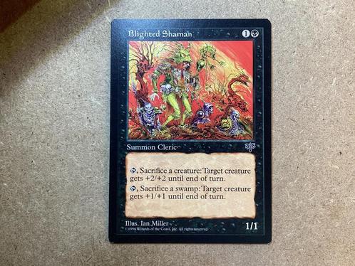 1x Blighted Shaman (Near Mint), Hobby en Vrije tijd, Verzamelkaartspellen | Magic the Gathering, Zo goed als nieuw, Losse kaart