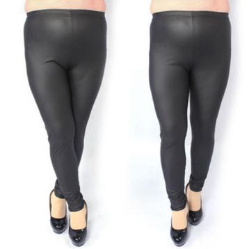 Grote maten legging (dames vrouwen plus size broek zwart ler beschikbaar voor biedingen