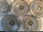 A.D.Copier: 5 grijsviolette schotels ø 14,5 cm Leerdam 1933, Antiek en Kunst, Antiek | Glas en Kristal, Ophalen of Verzenden