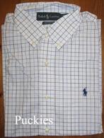 Maat S Wit/blauw geruit Ralph LAUREN overhemd *NIEUW*, Kleding | Heren, Overhemden, Halswijdte 38 (S) of kleiner, Wit, Ralph Lauren