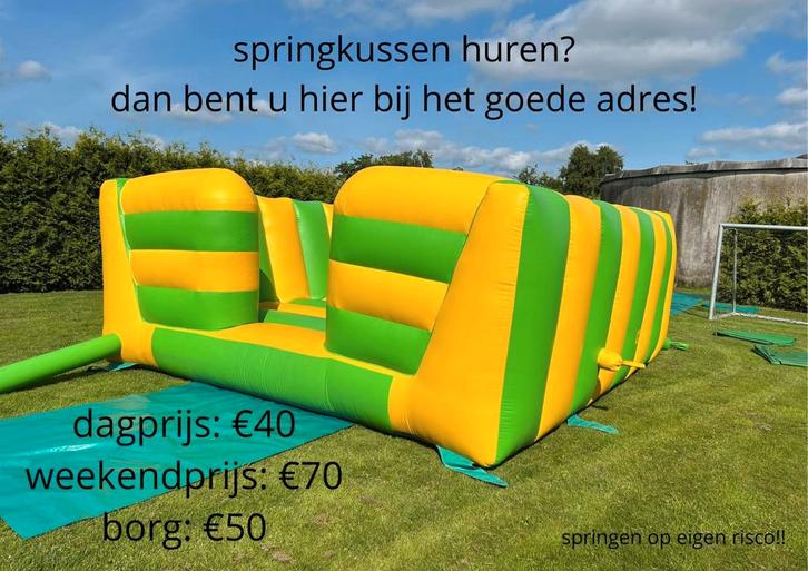 Springkussen huren, Kinderen en Baby's, Speelgoed | Buiten | Opblaasfiguren, Nieuw, Ophalen