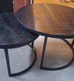 2 nette salontafels Zwart., Ophalen, Gebruikt, 50 tot 100 cm, Rond