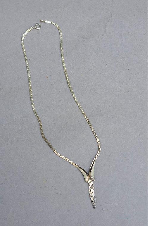 Vintage 925 Zilveren Ketting met Hanger, Sieraden, Tassen en Uiterlijk, Antieke sieraden, Hanger, Zilver, Ophalen of Verzenden