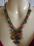 Vintage ketting met glaskralen., Ophalen of Verzenden, Zo goed als nieuw, Overige kleuren, Overige materialen