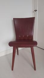 2 Vintage Os Stoelen - Bruin Leer & Hout, Ophalen of Verzenden