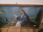 Vintage houten lijst met glas religieuze prent foto 1 t/m 4, Verzamelen, Religie, Ophalen of Verzenden, Zo goed als nieuw, Overige typen
