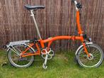 Brompton vouwfiets met verlengde zadelpen en naafdynamo, Brompton, 16 tot 18 inch, Versnellingen, Ophalen of Verzenden
