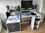 BUREAU Groot Wit/Donker Grijs, Huis en Inrichting, Gebruikt, Ophalen, Bureau