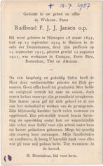 pater Radboud F.J. Jansen 1895 Nijmegen + 1957, Verzenden