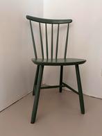 Groene Houten Eetkamerstoel Vintage Stijl, Ophalen, Overige kleuren, Zo goed als nieuw, Eén