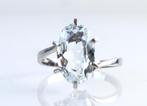 Witgouden ring 18 karaat met echte aquamarijn (beryl), Sieraden, Tassen en Uiterlijk, Antieke sieraden, Ophalen of Verzenden, Goud