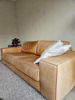 Lederen bank - Cognac kleur (Lederland), Huis en Inrichting, Banken | Bankstellen, Ophalen, Gebruikt, 100 tot 125 cm, Tweepersoons