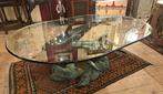 Prachtige bronzen salontafel met 2 mooie spelende dolfijnen, Ophalen of Verzenden