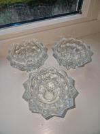 Set van 3 Kristallen gouda Kandelaars, Ophalen, Overige materialen, Gebruikt, Wit