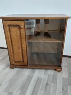 Eikenhouten Vitrinekast met Glazen Deur, Huis en Inrichting, Kasten | Vitrinekasten, Ophalen, Gebruikt, Eikenhout, 50 tot 100 cm