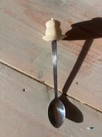 Vintage honing- of suikerlepel met bijenkorf knop, Ophalen of Verzenden