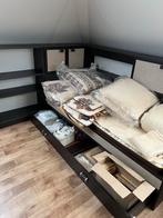 1 compleet bed met omvang en bureau. Incl matras, Huis en Inrichting, Slaapkamer | Bedden, Ophalen, 90 cm, Eenpersoons, Bruin
