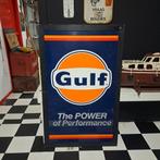 Gulf oil Tinplate origineel usa reclame bord, Reclamebord, Gebruikt, Ophalen