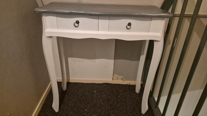 Wit Dressoirkastje met Bronzen Handgrepen, Huis en Inrichting, Tafels | Sidetables, Gebruikt, 25 tot 50 cm, 50 tot 100 cm, Rechthoekig