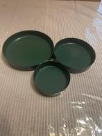 Set van 3 groene kandelaars om kaarsen op te zetten nieuw, Ophalen of Verzenden, Nieuw, Metaal