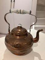 Antieke koperen ketel - met keramiek handvat, Ophalen of Verzenden, Koper