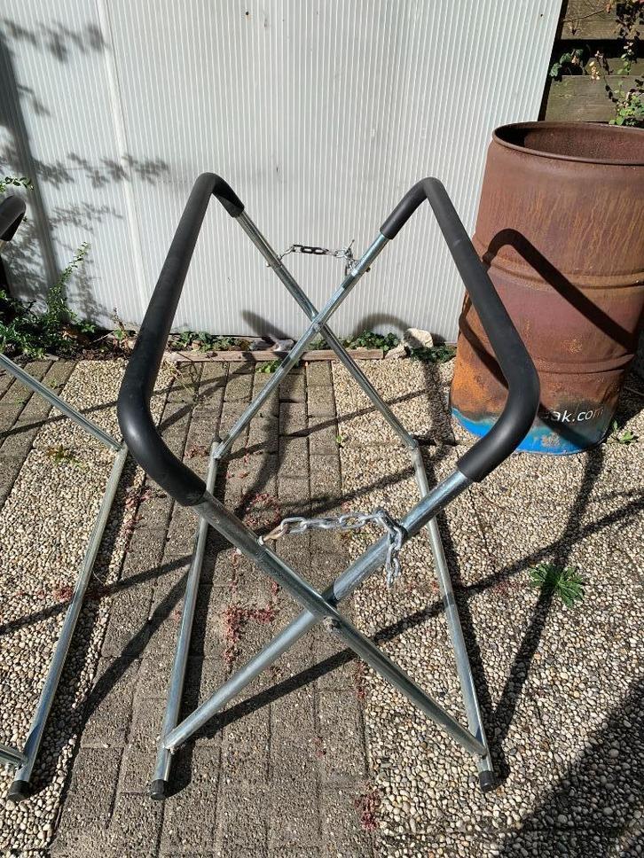 2 X INKLAPBARE SCHRAGEN, Doe-het-zelf en Verbouw, Werkbanken, Gebruikt, 70 tot 120 cm, Inklapbaar, Ophalen