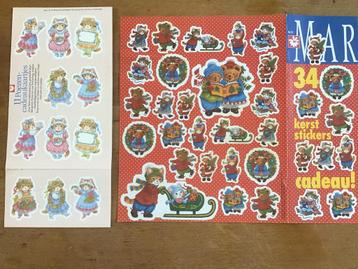 34 stickers + labels Francien van Westering kerst beer poes beschikbaar voor biedingen