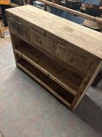 Teakhouten side table met drie laden, Ophalen of Verzenden