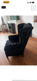 Zwarte fauteuill barokstijl, Huis en Inrichting, Fauteuils, Ophalen of Verzenden, Zo goed als nieuw, Minder dan 50 cm