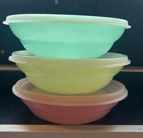 Vintage Tupperware schaaltjes - pastel set, Huis en Inrichting, Keuken | Keukenbenodigdheden, Gebruikt, Ophalen of Verzenden