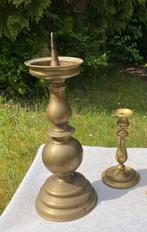 Twee messing/koperen kandelaars, Ophalen, Koper of Brons