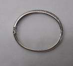 Prachtige zilveren crossover armband met steentjes nr.1341, Verzenden, Zo goed als nieuw, Zilver, Zilver