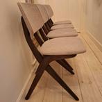 Scissor eetkamer stoelen Louis van Teeffelen 4 stuks vintage, Ophalen, Gebruikt, Overige kleuren, Vier