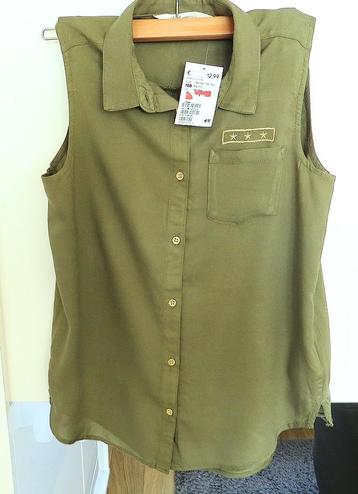 Blouse kaki kleur,H&Mmaat 158(12 jaar) beschikbaar voor biedingen