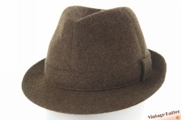 Vintage Gleufhoed Trilby licht bruin 55 = S tot XS   beschikbaar voor biedingen