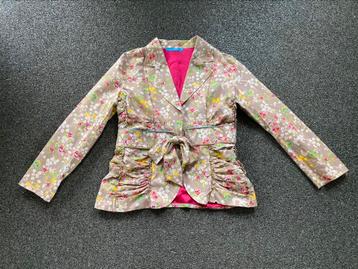 LIEN & GIEL retro bloemen colbert met strikceintuur-42🌸XL beschikbaar voor biedingen