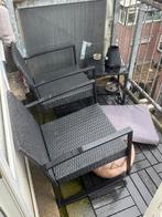 Tuinsetje 2 stoepen klein glazen tafeltje, Ophalen, Zo goed als nieuw, Overige materialen, 2 zitplaatsen