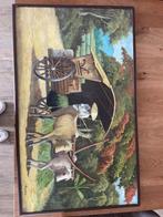 Schilderij met Ossenkar, Antiek en Kunst, Ophalen of Verzenden