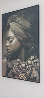 Mega groot canvas schilderij Afrikaanse vrouw, Ophalen, Zo goed als nieuw, Schilderij, 75 cm of meer