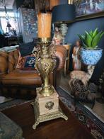 Kandelaar met marmer. Zware kwaliteit! 52 cm hoog x 20cm ., Ophalen of Verzenden, Koper of Brons