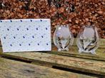 2 vintage kristallen vazen in doos met tulpen erop, Antiek en Kunst, Antiek | Glas en Kristal, Ophalen of Verzenden