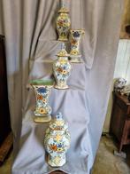 Prachtige 5 delige set Old Delft vazen kruiken, Ophalen of Verzenden
