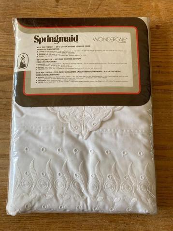 Vintage wit Springmaid laken 178-290 cm + sloop - nieuw beschikbaar voor biedingen